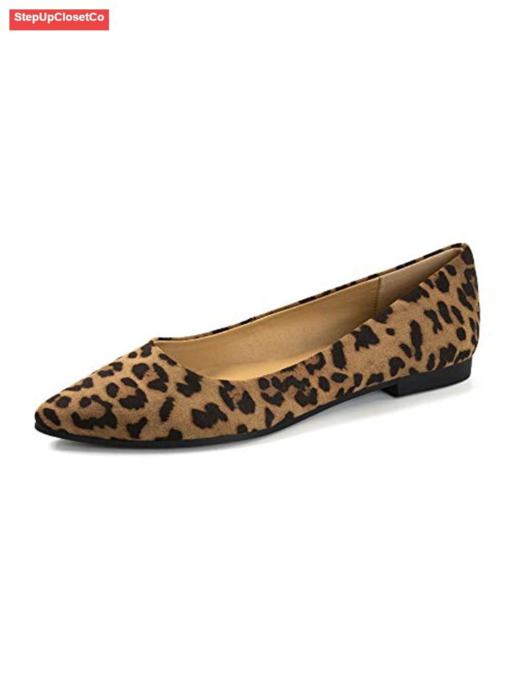 Pointed Toe Slip-On Flats Faux Leather Business Casual Shoes